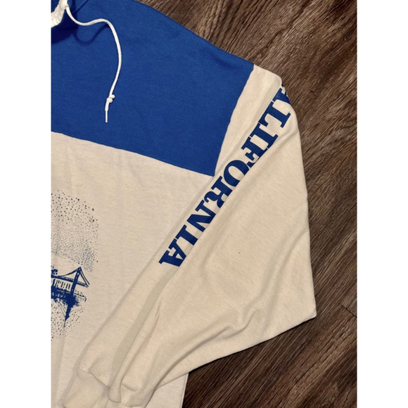 Vintage 80s-90s San Francisco Colorblock 1/4 Zip Sweatshirt Golden Gate Sz Med‍ - Picture 5 of 9